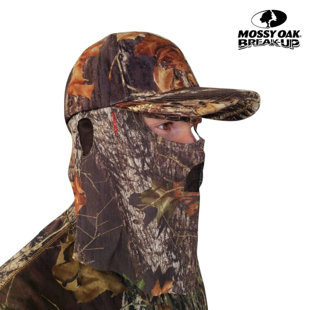 2-in-1 Ball Cap + Face Mask in Mossy Oak & Realtree Camo