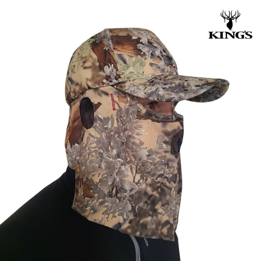 2-in-1 Face Mask + Ball Cap Hats in REALTREE & KING’S CAMO -