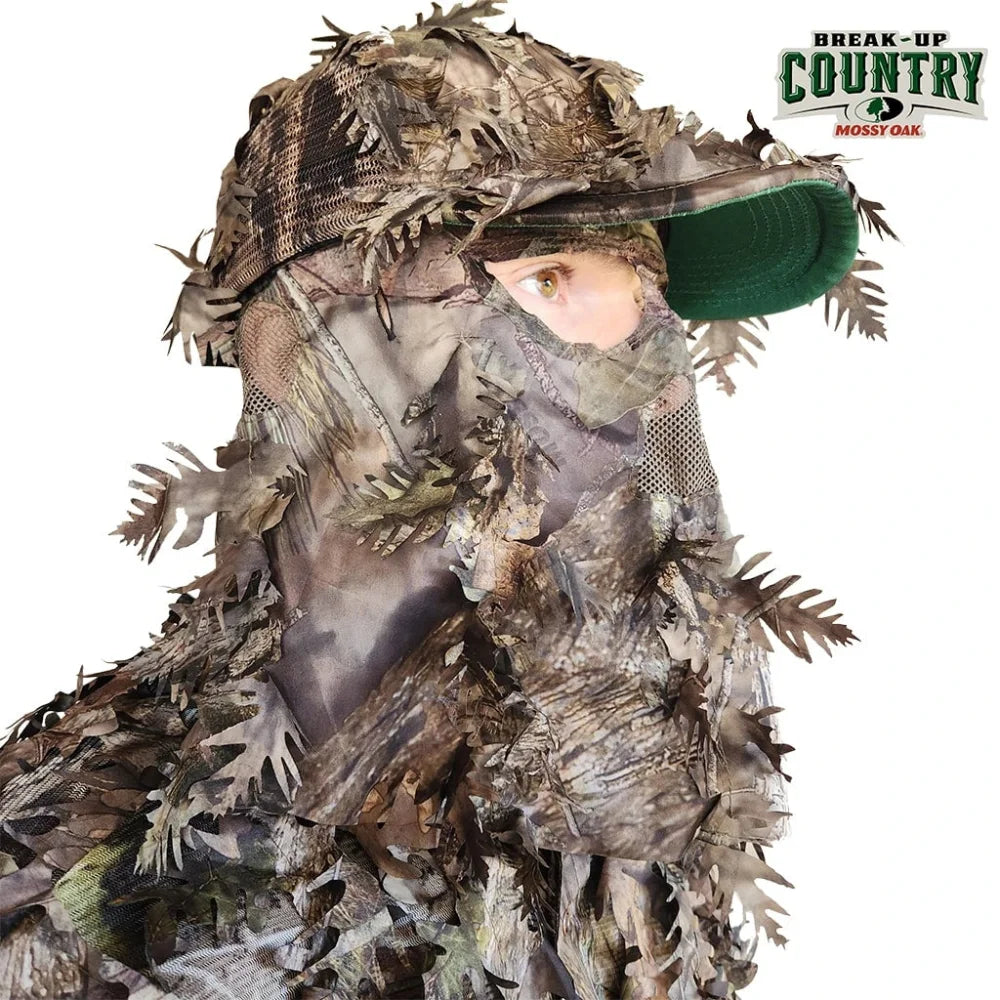 2-in-1 FRONT Leafy Face Mask and Camo Hat (Adjustable OSFM)