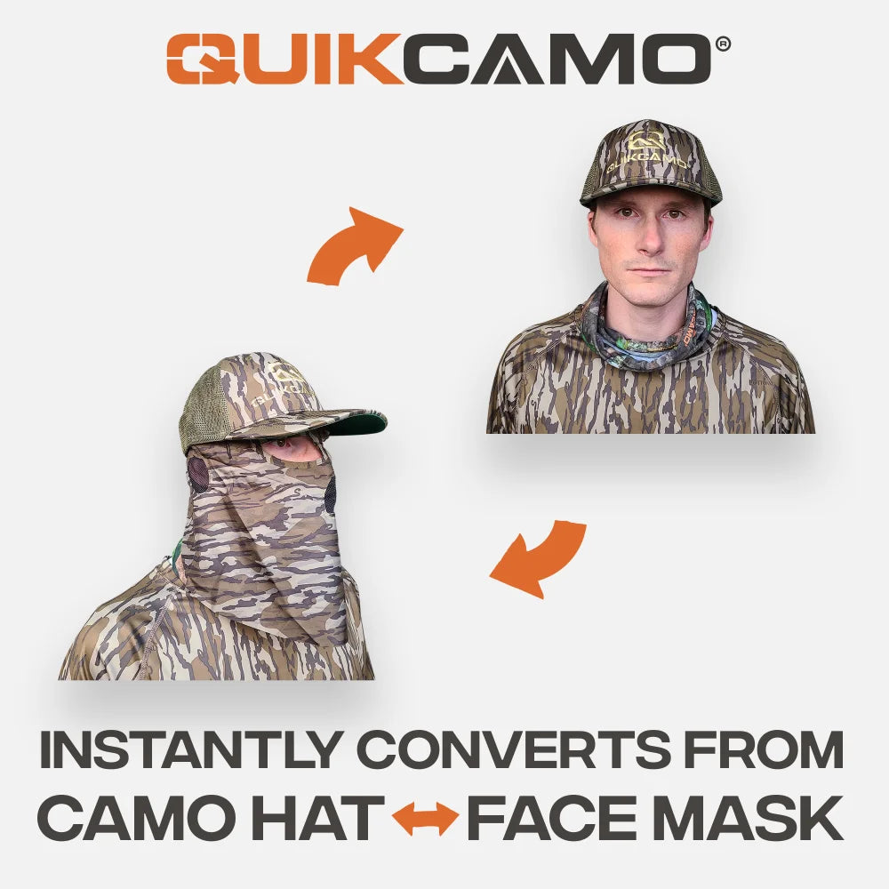 2-in-1 Face Mask + Ball Cap Hats in REALTREE & KING’S CAMO -