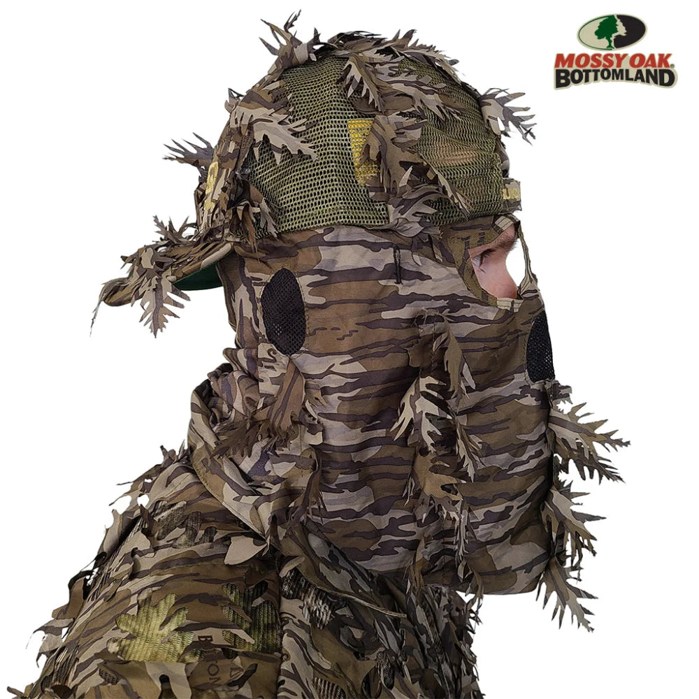 2-in-1 Leafy Camo Hat with Built-in Face Mask (MOSSY OAK &