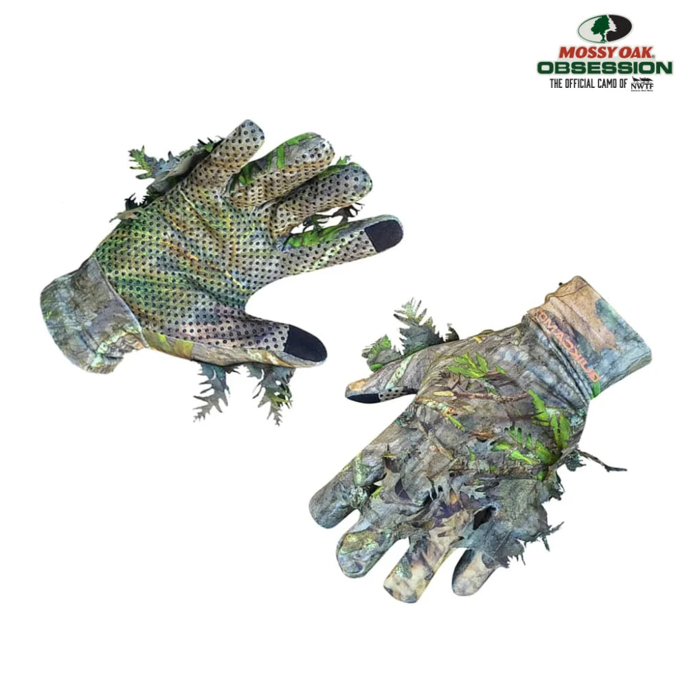 New Leafy Camo Gloves (Mossy Oak and Realtree Fingerless or 