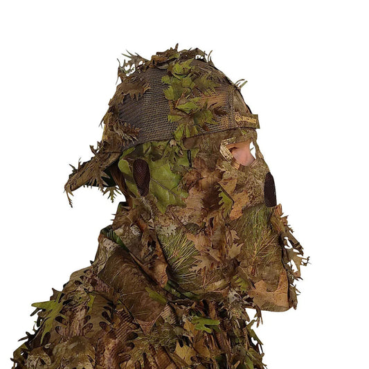 2-in-1 REAR Leafy Face Mask and Camo Hat (Fitted) - Rear