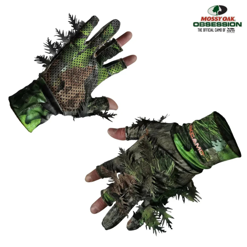 New Leafy Camo Gloves (Mossy Oak and Realtree Fingerless or 