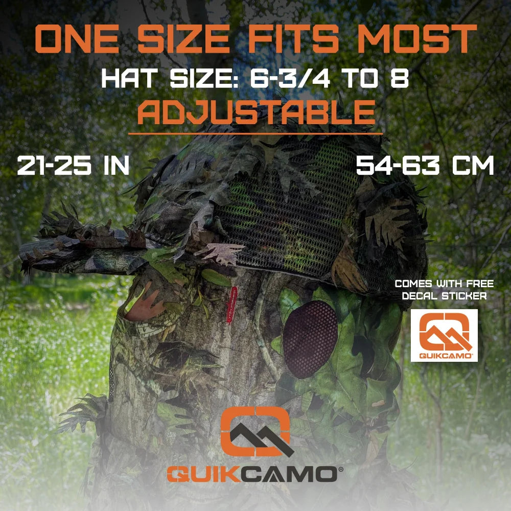 Mossy Oak Leafy Camo Hat Size Chart Dimensions 