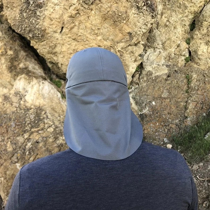 Gray Sun Shade Hats | UV Protection | UPF 45+ | CoolCore Fabric (Fitted) - QuikCamo
