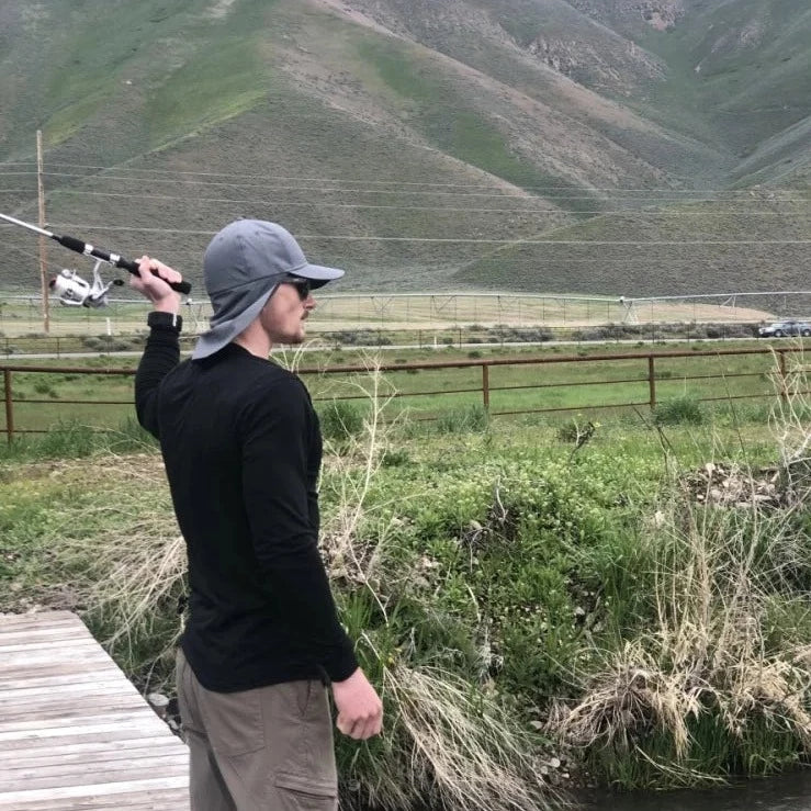 Gray Sun Shade Hats | UV Protection | UPF 45+ | CoolCore Fabric (Fitted) - QuikCamo