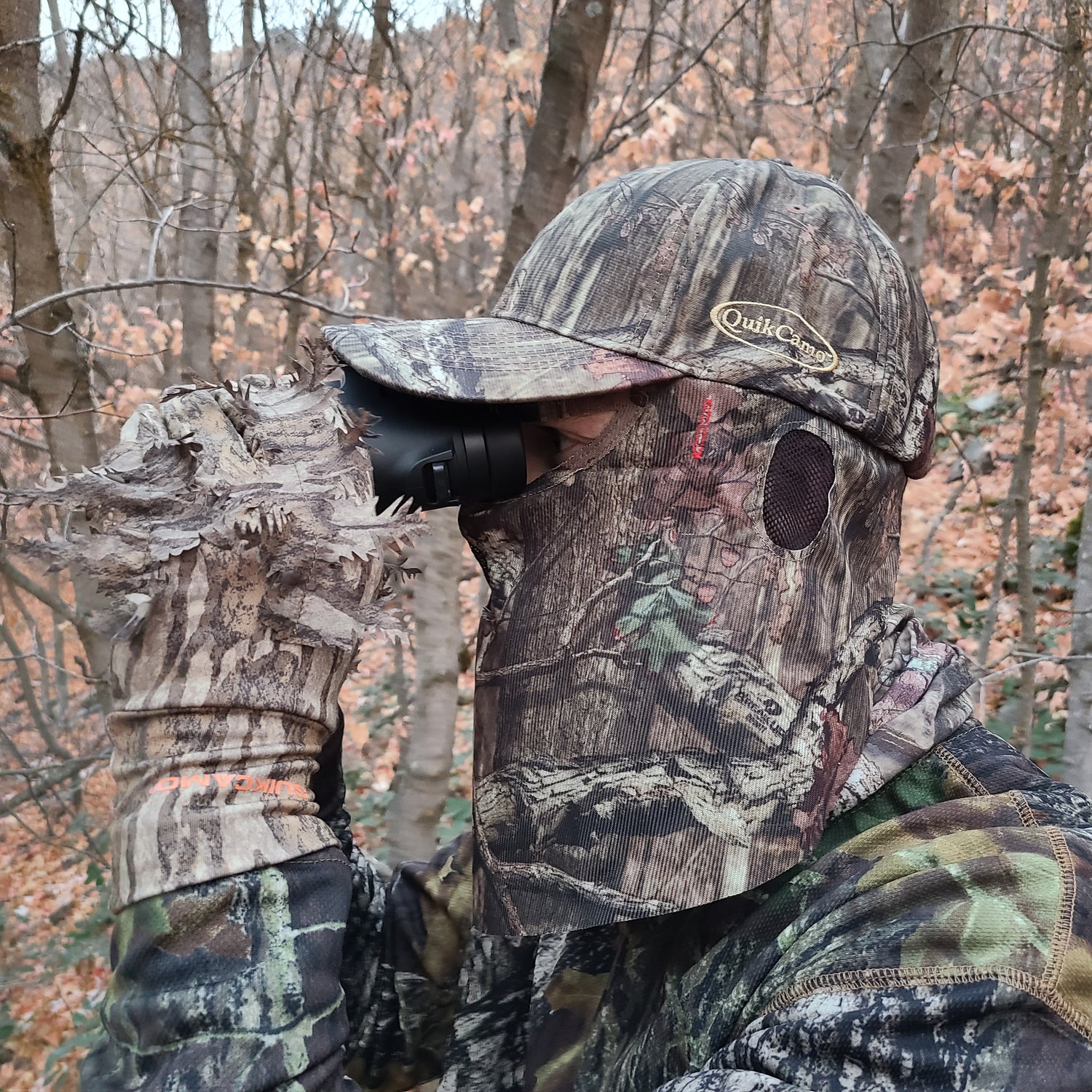 Regular (non-leafy) Camo Hats with Built-in Face Masks