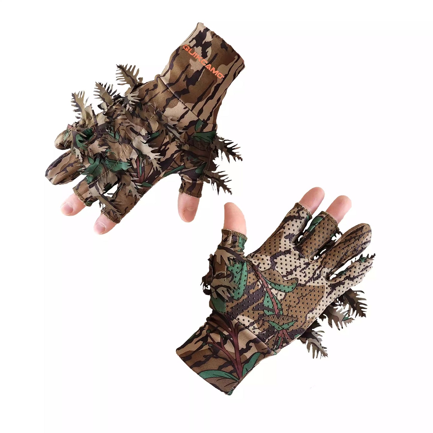 Leafy Camo Gloves (Fingerless or Touchscreen Tips)