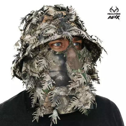 2-in-1 Leafy Face Mask and Bucket Hat (Adjustable, OSFM)