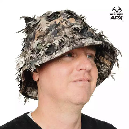 2-in-1 Leafy Face Mask and Bucket Hat (Adjustable, OSFM)