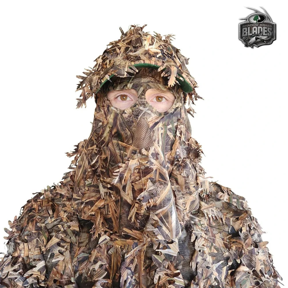 2-in-1 FRONT Leafy Face Mask and Camo Hat (Adjustable OSFM)