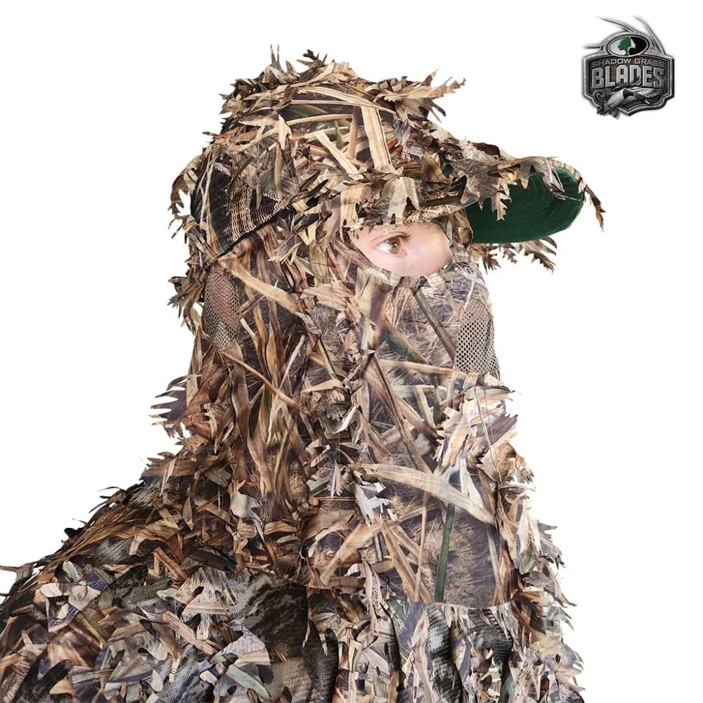 2-in-1 FRONT Leafy Face Mask and Camo Hat (Adjustable OSFM)