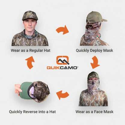 2-in-1 REAR Face Mask and Camo Hat (Fitted)