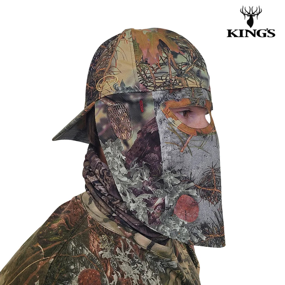 Realtree and King's Camo Hat with Built-in Face Mask for Hunting