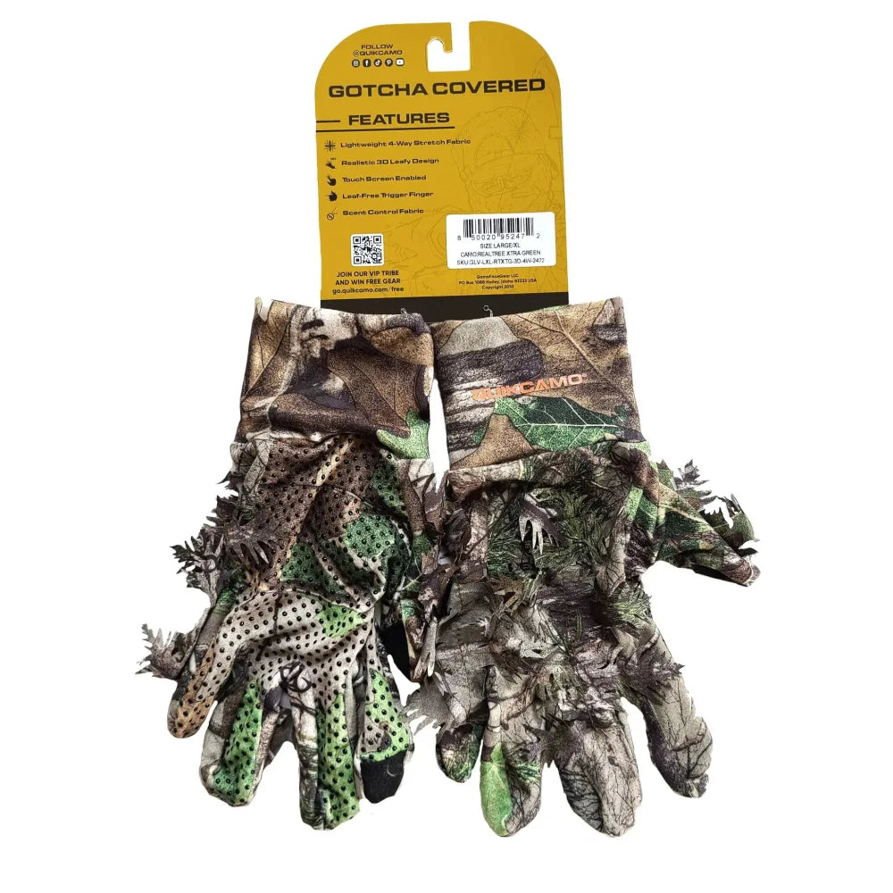New Leafy Camo Gloves (Mossy Oak and Realtree Fingerless or 