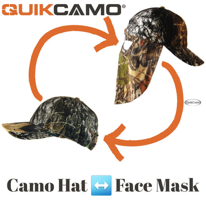 Mathews Logo Camo Hat with Face Concealment - Rear Mask and 